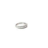 14k White Gold 1.00ct G SI1 Baguette and Round Total Diamond Weight Ring